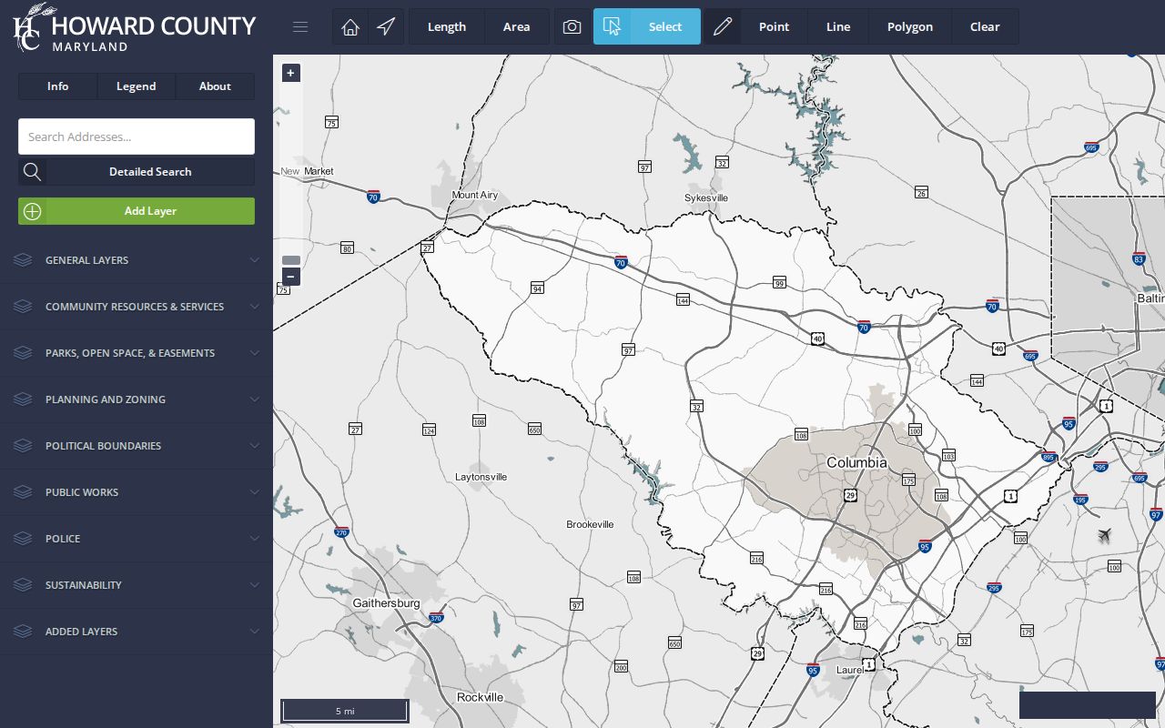 North Laurel people search with Howard County GIS parcel map