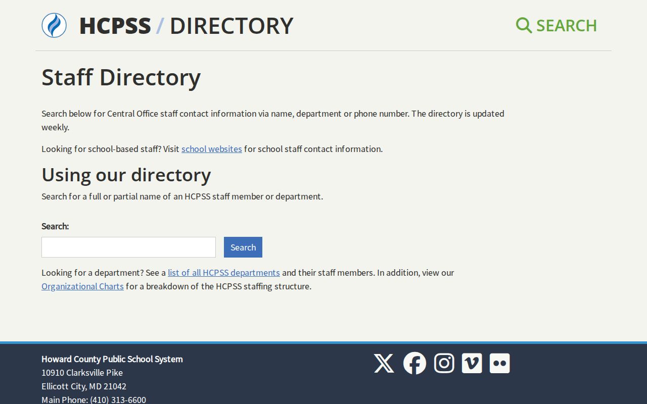 North Laurel people directories HCPSS staff search